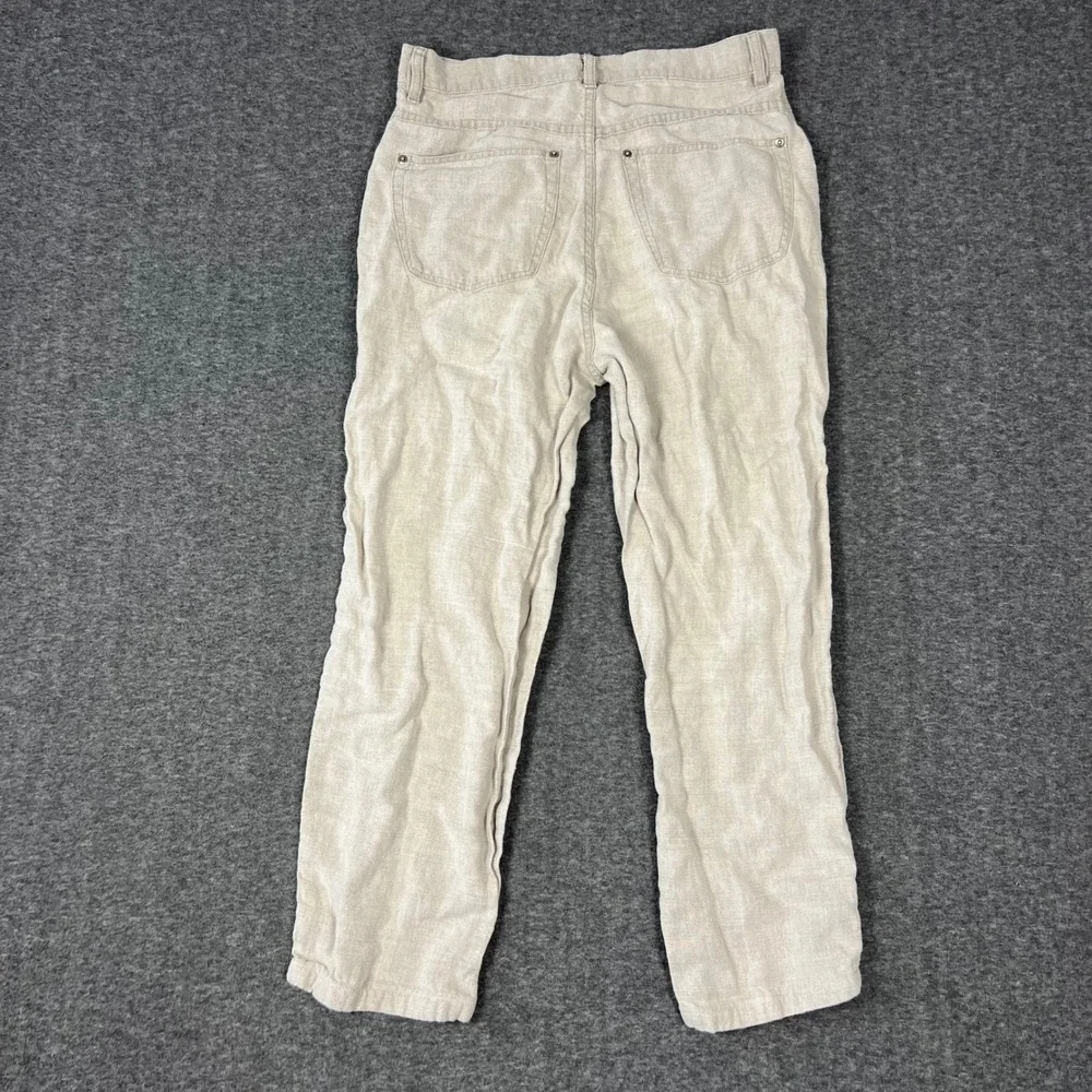 Vintage GAP 100% Linen Pants Mens 31 (Actual 30x26) Gray Straight Leg Trousers